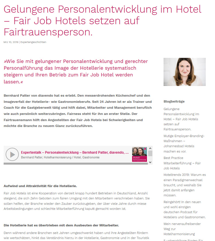 lisaboje.ch - Gelungene Personalentwicklung im Hotel – Fair Job Hotels setzen auf Fairtrauensperson.